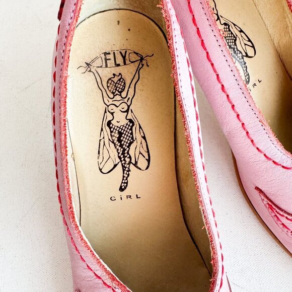 Fly Girl Light Pink Leather Made in Portugal Heels 40 - Picture 4 of 11